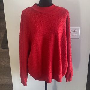 Rare Well Kept 90’s Retro Vintage Textured Red Long Sleeve Shirt Tagged As A 2XL